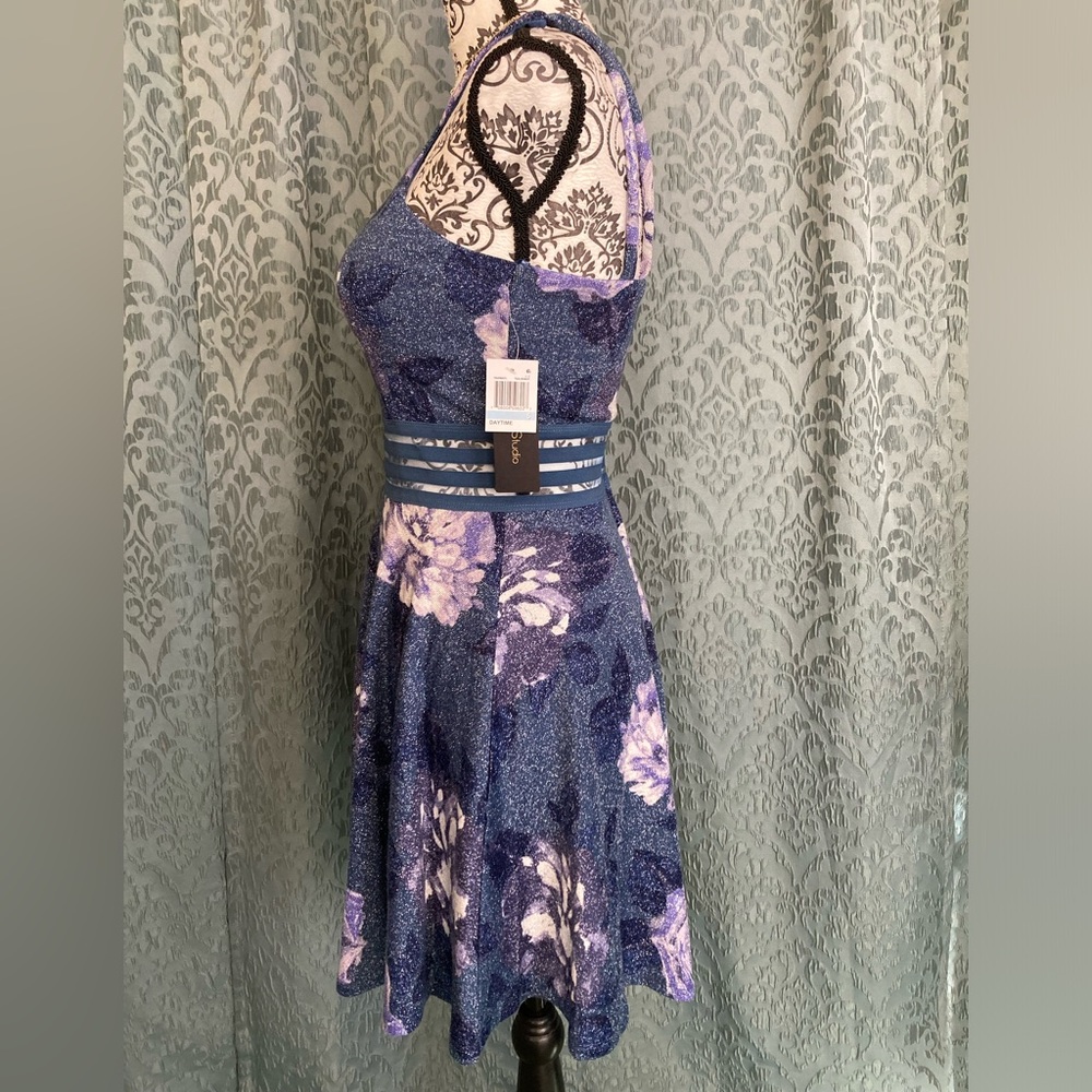 City Studio | NWT Glitter Floral Print Skater Dress - Picture 5 of 9